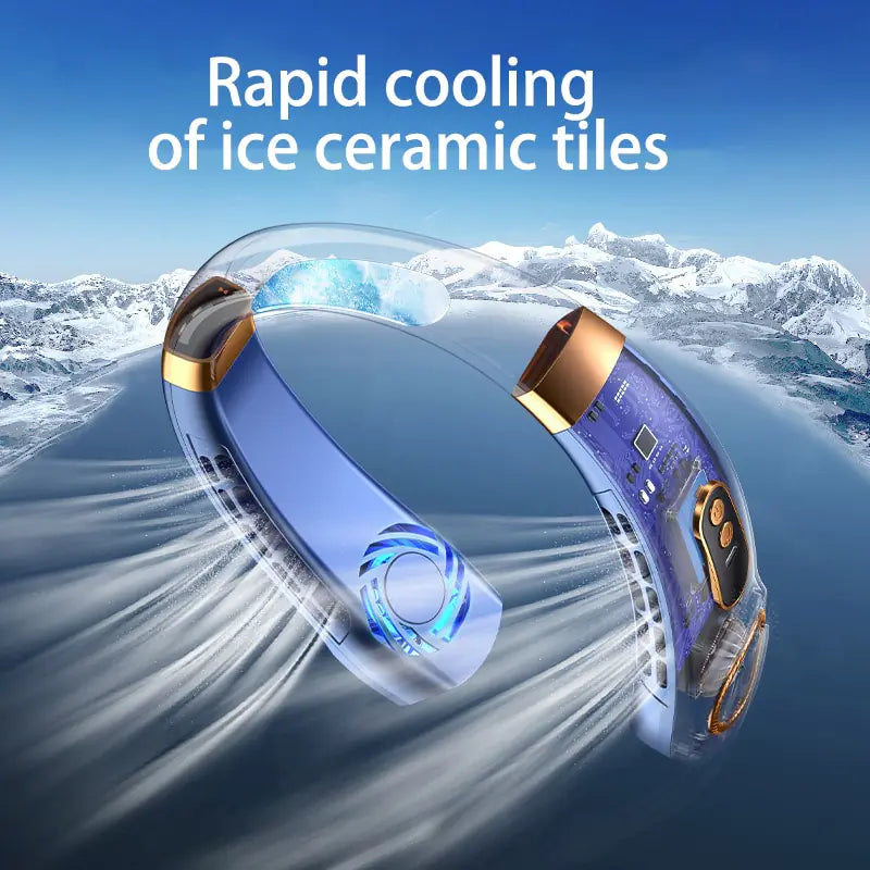 Tragbarer Nackenventilator mit LED-Anzeige