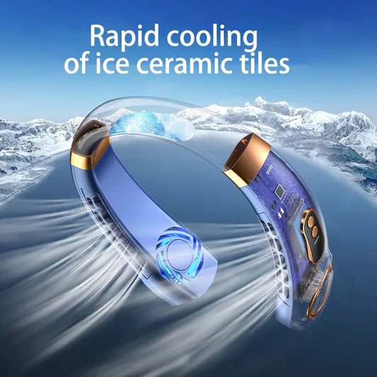 Tragbarer Nackenventilator mit LED-Anzeige