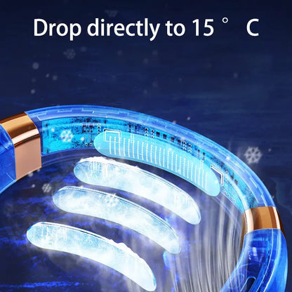 Tragbarer Nackenventilator mit LED-Anzeige