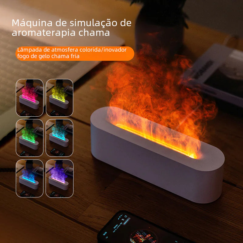 Difusor de Aroma y Humidificador de Llama Colorida Creativa