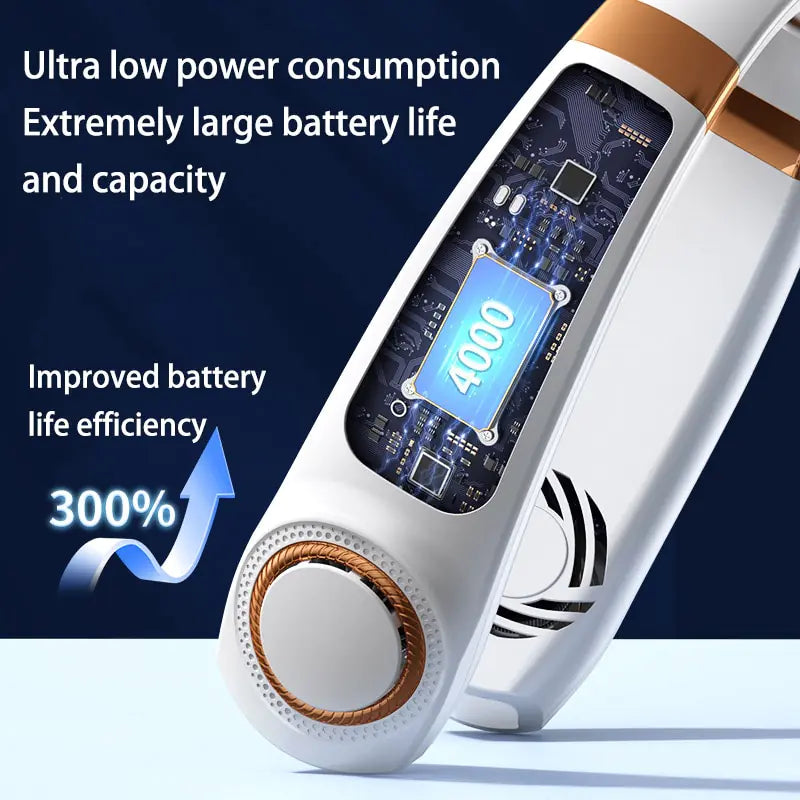 Tragbarer Nackenventilator mit LED-Anzeige